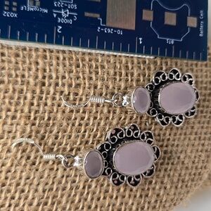 Pink Chalcedony Earrings 2" long #230 NWOT